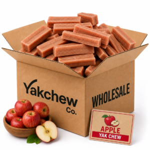 Apple Yak Chew Dog Treat Bundle Sweet Crisp Flavor, Healthy Snack, Long-Lasting Chew, 25 kg Wholesale Pack