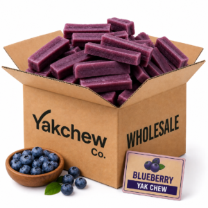 Blueberry Yak Chew Dog Treat Bundle Fruity Flavor, Antioxidant Rich, Long-Lasting Chew, 25 kg Wholesale Pack