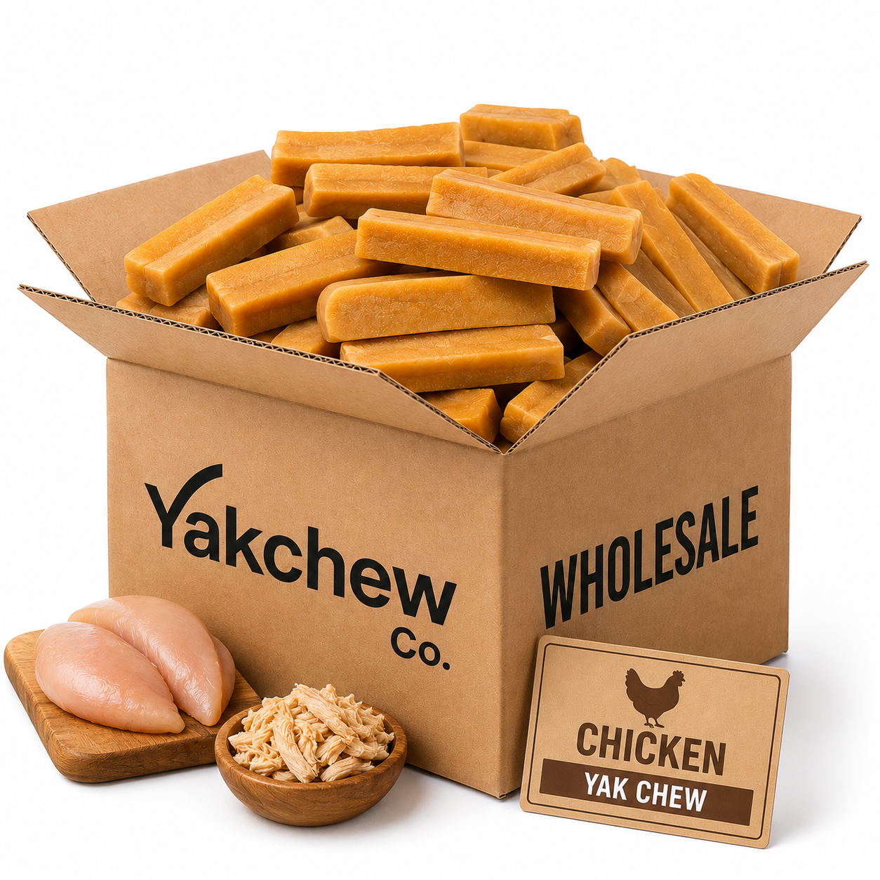 Chicken Yak Chew Dog Treat Bundle Savory Meaty Flavor, Long-Lasting Chew, Protein Rich, 25 kg Wholesale Pack